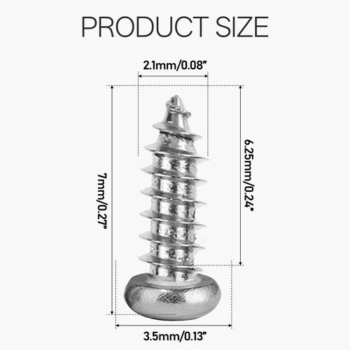 200 PCS #2 X 1/4" Pan Head Sheet Metal Screws, Phillips Screws, Bright Finish 304 Stainless Steel Sheet Metal Screw Full Thread Phillips Screw, Self-Tapping-Screwss for Wood Drywall Plastic, 18-8