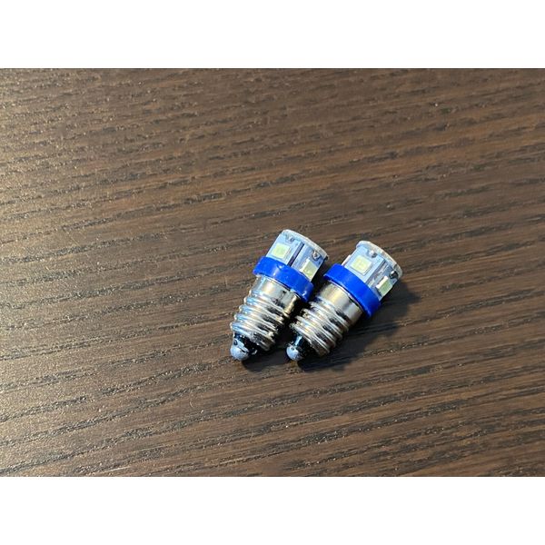 2 New Royal Blue Screw Base LED Lamp Light Bulbs 6v 6.3v 8v replace #40 #46 E10
