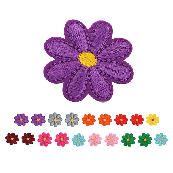 20 Pcs Mixed Color Daisy Flower Patches, Daisy Flower Embroidery Patches, 4cm Applique Patches Iron On Sewing On Flower Patches for Ironing or Sewing on Clothes, Hats, Jeans, Shoes, Bags (Colourful)