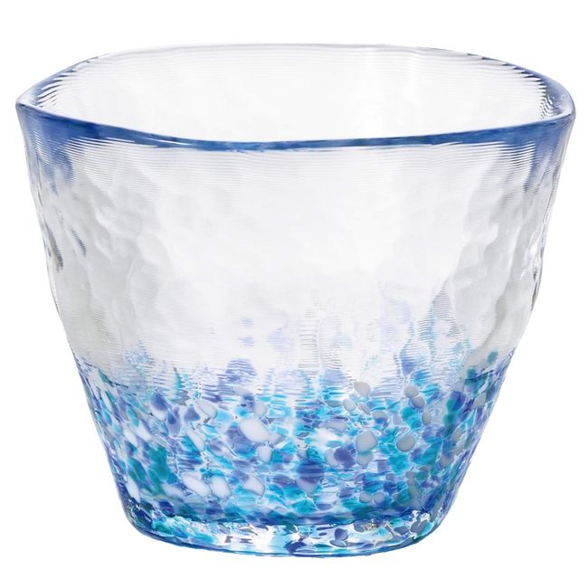 Aderia Tsugaru Vidro F71869 Free Cup, Blue, 6.1 fl oz (175 ml), Tsugaru Flower Free Glass, Hydrangea, 1 Box, Made in Japan