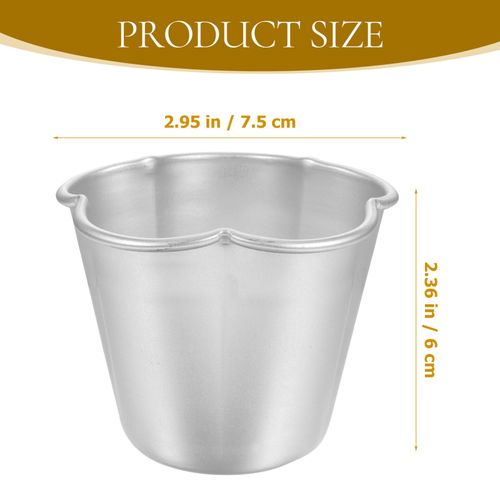 Luxshiny 6 Pieces Individual Flan Molds: Egg Tart Molds Pudding Cups for Home Party Baking Supplies - 2.95" W x 2.36" H