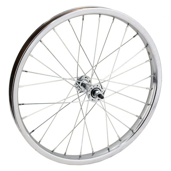 Wheel Master 18" x 1.75 Front Bicycle Wheel, 28H, Steel, Bolt On, Silver