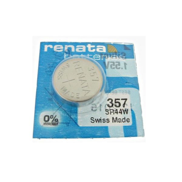 Renata 357 Mercury Free Battery SR44W SILVER 1.55V SWISS MADE