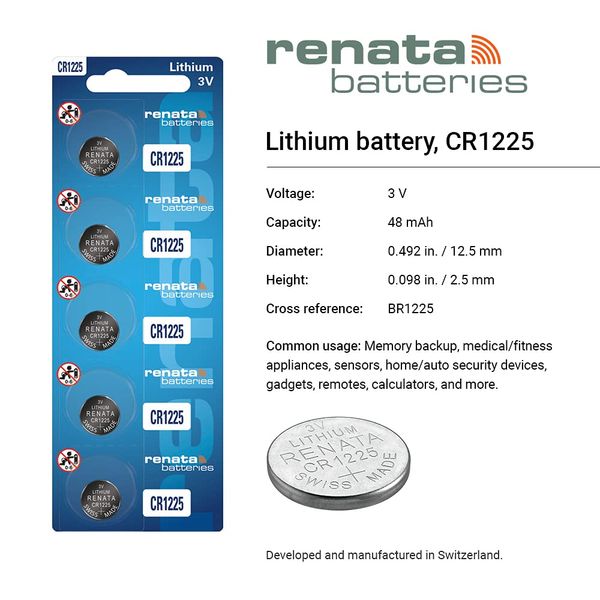 CR1225 Renata Batteries Watch Batteries 2Pcs