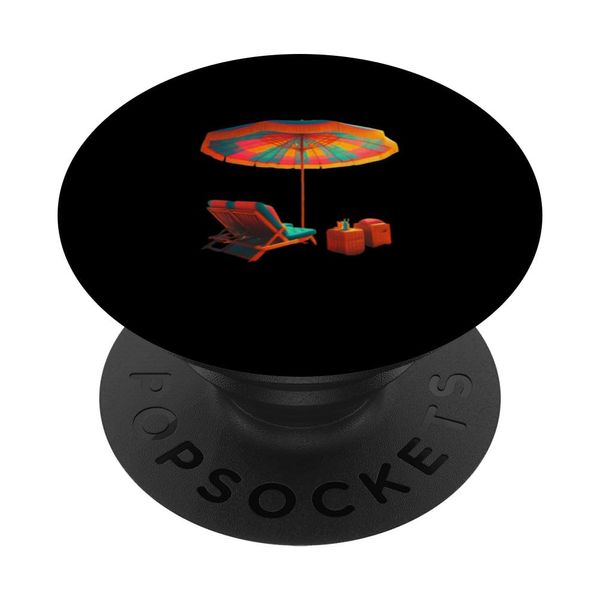 Sun Beach Umbrella Travel Vacation PopSockets Standard PopGrip