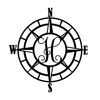 Nautical Compass Rose Metal Wall Art with Monogram Letter