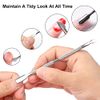 Fishing Fun Cuticle Pusher, 2 Pcs Stainless Steel Cuticle Pusher Tool,Double End Manicure Pedicure UV Gel Nail Polish Remover Tool for Fingernails and Toenails, Silver