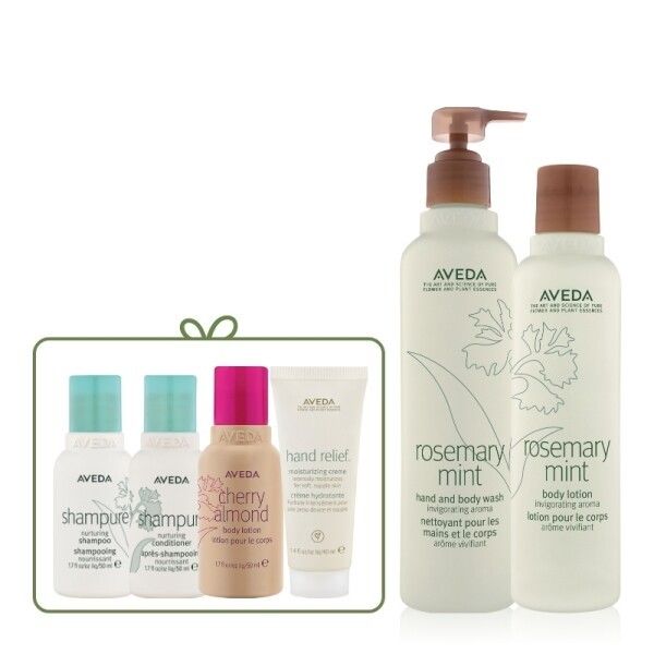 AVEDA Rosemary Mint Hand and Body Wash + Body Lotion Set_For all skin types