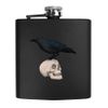 6oz (170ml) 'Crow & Skull' Pocket Hip Flask (HP00024723)