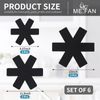 ME.FAN Pot and Pan Protectors, 6 Set (7.9" 11.8" 15"), Felt Cookware, Kitchenware Separators Protector for Stacking to Avoid Scratching Pure Black