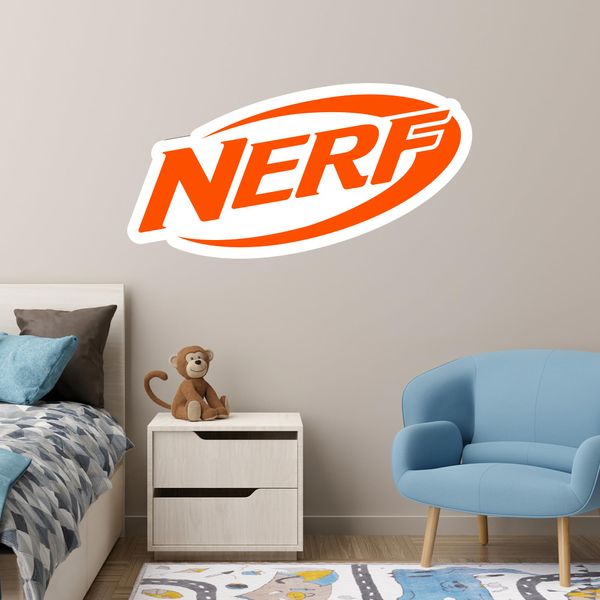 Nerf Sticker - Orange Logo Decal Wall Art (60cm Width x 30cm Height)