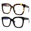 SA106 Thick Horned Boyfriend Frame Blue Light Blocking Computer Glasses ([2-Pack] Black & Tortoise)
