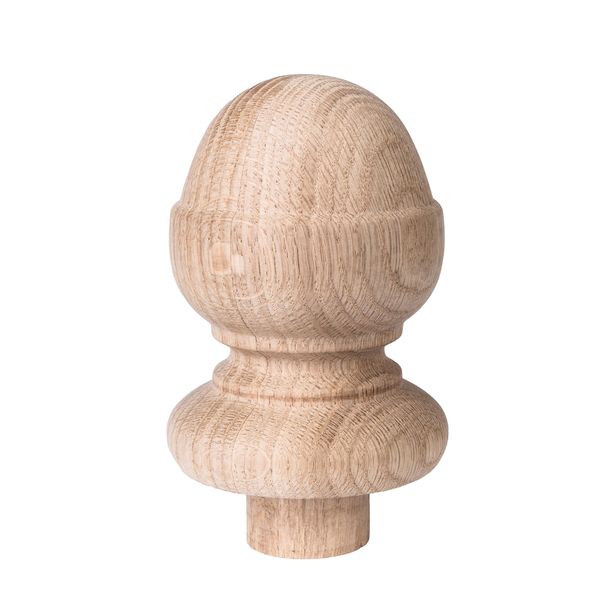 Blueprint Joinery Oak Acorn Stair Newel Post Cap to fit 90mm Newel Posts, Oak Stair Post Cap, 128 high (Full Cap)