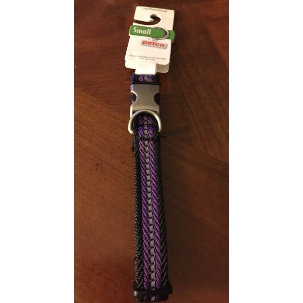 New Petco Snap Dog Collar Adjustable Reflective Purple Small 9"-14"