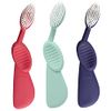 RADIUS Flex Brush BPA Free & ADA Accepted Toothbrush Designed to Improve Gum Health & Reduce Gum Issues - Right Hand - Purple/Watermelon/Mint Green - Pack of 3
