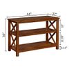 eHemco X-Side Console Sofa Table with 2 Storage Shelves and 3 Wicker Baskets, Coffee