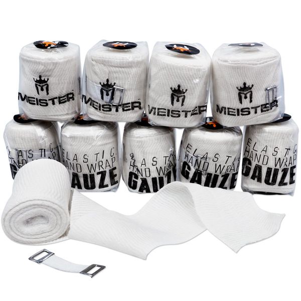 Meister Elastic Gauze Hand Wraps for Boxing & MMA - Mexican Style - 10 Pack