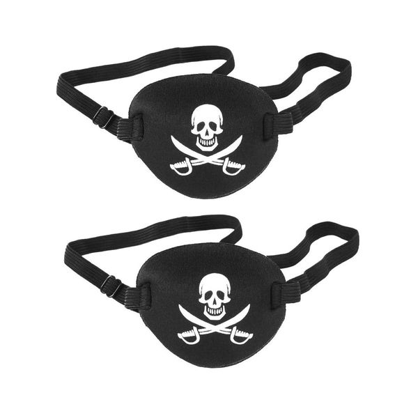 Tvoip 2Pcs Adult and Kids Eye Patch Pirate Skull Style Party Mask For Soft Adjustable Single Eye Cover For Amblyopia Lazy Strabismus Party