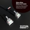 rhinocables Flat Ethernet Cat5e Network Patch Cable Slim Thin Low Profile LAN Patch Internet Lead for Xbox, PS4, Modem, Router, PC, Smart TV, Android Box 'Black, 30m'