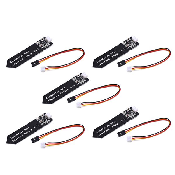 Songhe Capacitive Soil Moisture Sensor Module Corrosion Resistant Moisture Detection Garden Watering for Arduino DIY 3.3~5.5V 5pcs