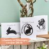 PAPIERDRACHEN 3 Folding Cards with Wooden Tags Easter - Stylish Easter Greetings - Includes Envelopes