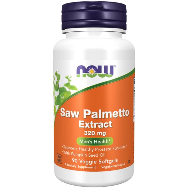 NOW Supplements, Saw Palmetto Extract 320 mg with Pumpkin Seed Oil, Men's Health*, 90 Veg Softgels