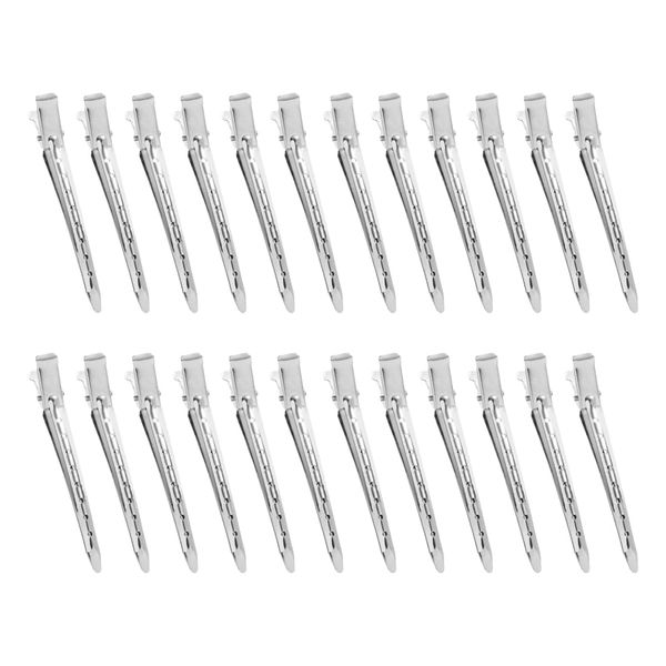 JAMAKALA 24PCS Duck Bill Hair Clips,3.5 Inches Metal Curl Clips Duckbill,Non-Slip Metal Pin Curl Clips Hairdressing Hair Clips for Styling Sectioning for Dressing Room Styling Room Beauty Room