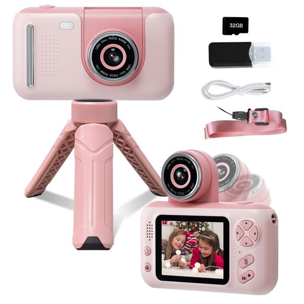 Makolle Kids Camera, Kids Camera for Girls, Kids Digital Camera, Kid Video Camera for vlogging, Kids Video Camera with Flip-up Lens for Toddler Camera 3 4 5 6 7 8 Years Old Girls