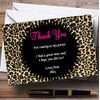 Leopard Print Pink Personalised Party Thank You Cards