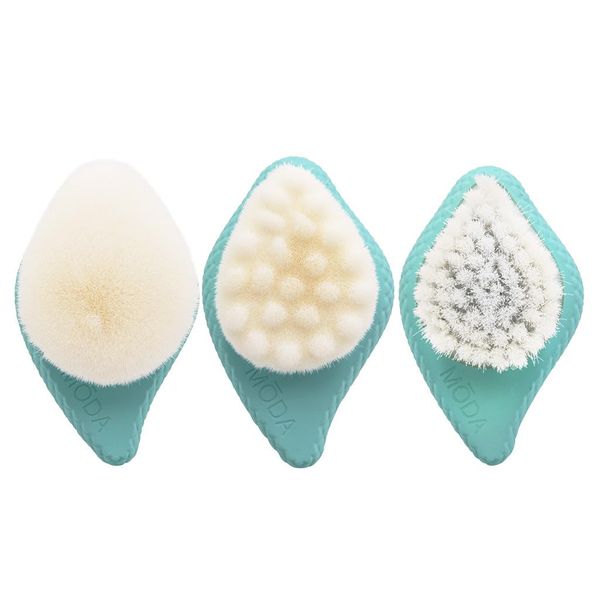 MODA Spa Prep and Glow Kit, Includes, Exfoliation, Cleansing and Moisturizing Brushes, Mint