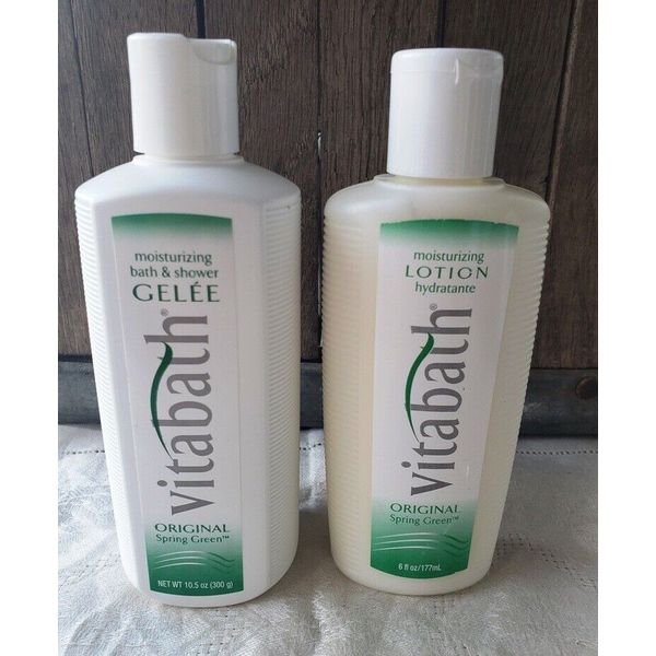 Vitabath Original Spring Green Set 10.5 oz. Shower Gelee + 6 oz. Lotion