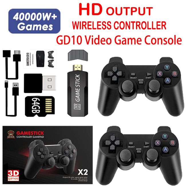 Portable Retro Video Game Stick 4K 10000+Games TV Stick Mini Game Console  For PSP PS1 N64 Controller Support 40 Games Emulator