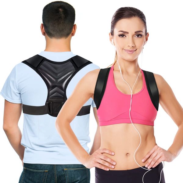 ROMIX Posture Corrector, Back Brace Posture Corrector Men Women Breathable Upper Back Brace Clavicle Support with Strap, Adjustable Back Straightener Providing Shoulder Neck Pain Relief,(32"– 37") M