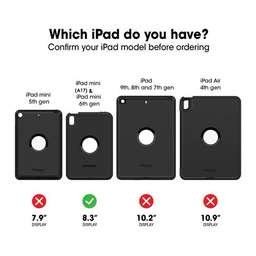OtterBox uniVERSE Series for iPad mini (A17) and iPad mini (6th gen) - BLACK (Non-Retail Packaging)