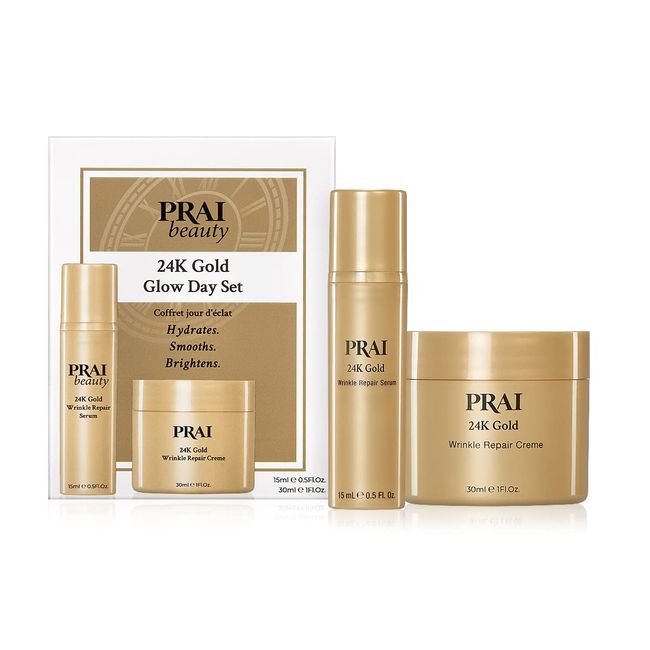 PRAI 24K Gold Golden Glow Duo 15ml 24K Serum + 30ml Goldcreme