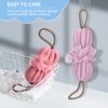 Toplive 2Pcs Bath Shower Loofah Sponge,Long Stretch Back Sponge Exfoliating Back Scrubber for Shower for Women and Men-Pink+Purple