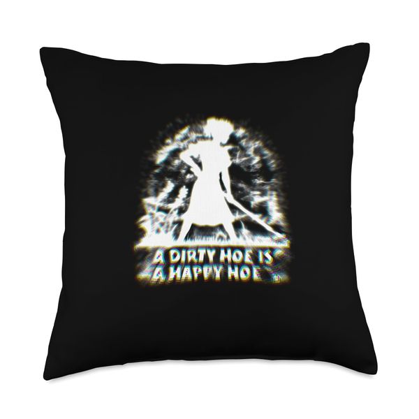 Gardener with Hoe Funny Saying Throw Pillow