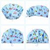SATINIOR 6 Pieces Working Caps with Buttons Elastic Bouffant Turban Hats with Sweatband Printed Work Caps Unisex Hair Covers