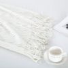 BOURINA Textured Solid Soft Sofa Throw Couch Cover Knitted Decorative Blanket,White, 127x228cm