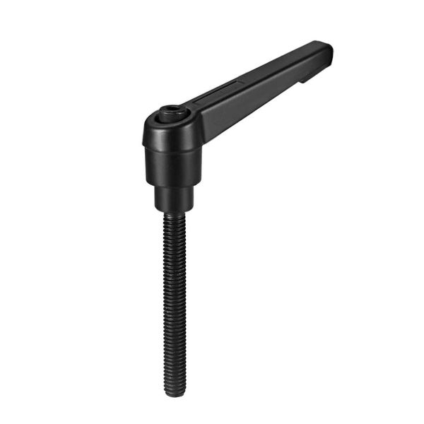 sourcing map M6 x 40mm Handle Adjustable Clamping Lever Thread Push Button Ratchet Male Threaded Stud Knobs Quick Release Screw Handles Bolts with Locking Lever Black