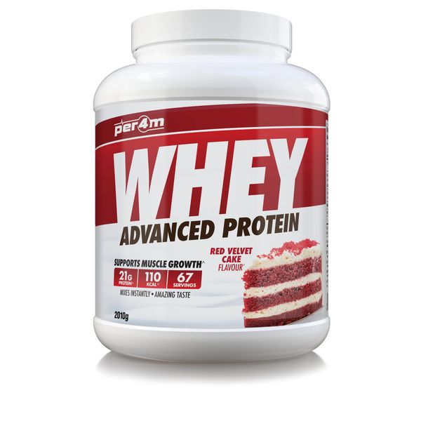 Per4m Protein Whey Powder | 67 Servings of High Protein Shake with Amino Acids | for Optimal Nutrition When Training | Low Sugar Gym Supplements (Red Velvet Cake, 2010g)