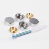 Mirror Screws,Brass Cap Decorative Mirror Nails,0.6",Polished Chrome,4 Pack