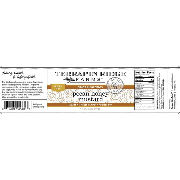 Terrapin Ridge Farms Pecan Honey Mustard, 10.5 Fluid Ounce