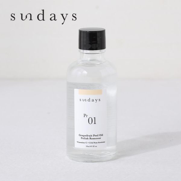 Sundays Grapefruit Peel Oil Polish Remover Pr.01 59ml Nail Natural Nail Polish Remover Acetone-Free Non-Acetone Vegan Cosmetics