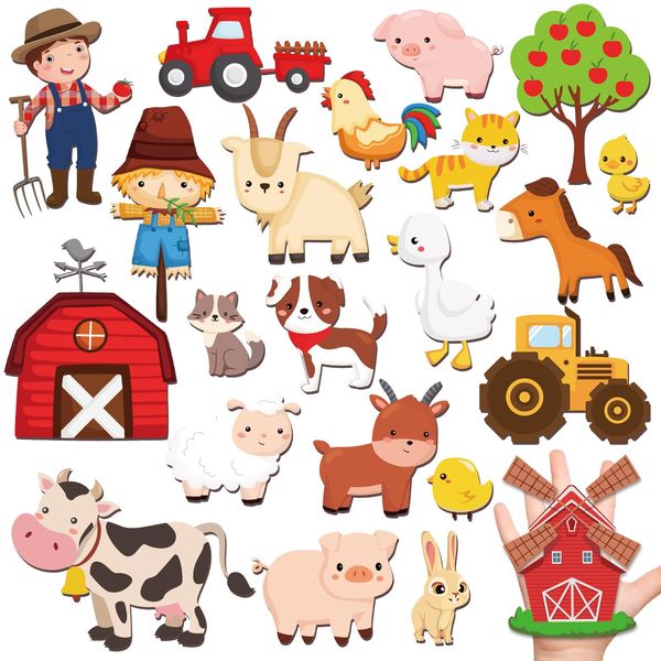 Farm Animal Fridge Magnets Cute Farm Refrigerator Magnets Set Removable and Reusable Magnets for Kids Toddlers and Adults Classroom Home Nursery Cute Animal Birthday Party Supplies Decorations 27PCS