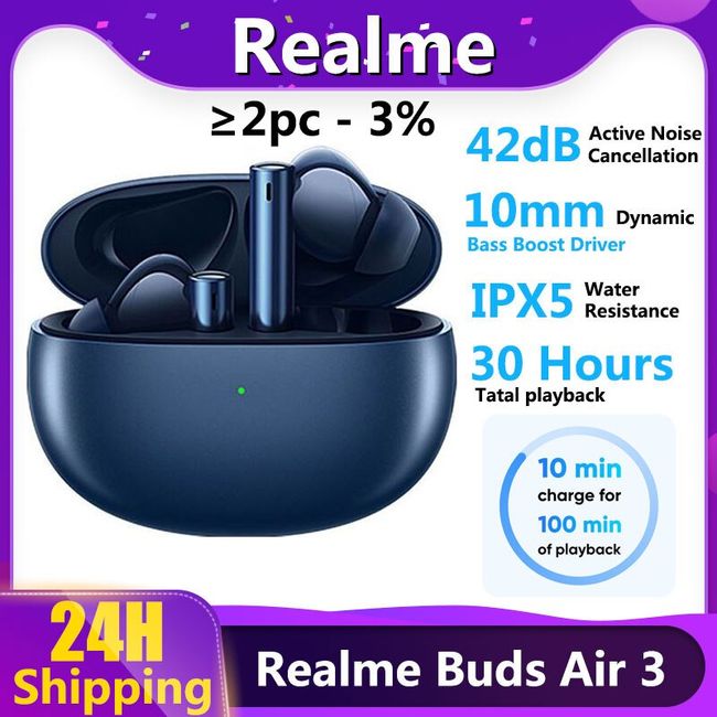 Global Version realme buds air 3 Bluetooth 5.2 long battery life