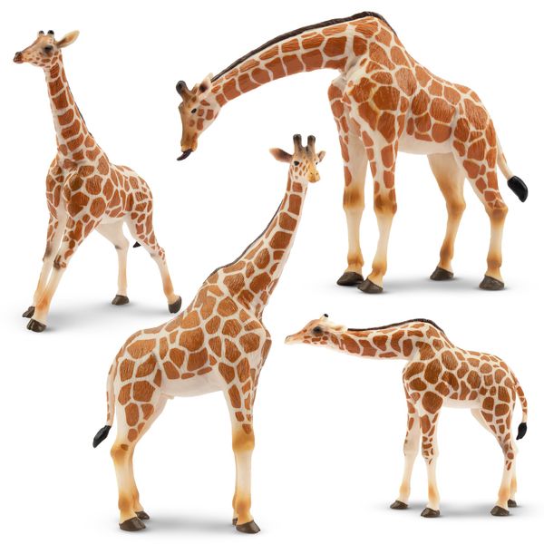 EYSCOTA Giraffe Animal Figures Set Plastic Animals for Kids