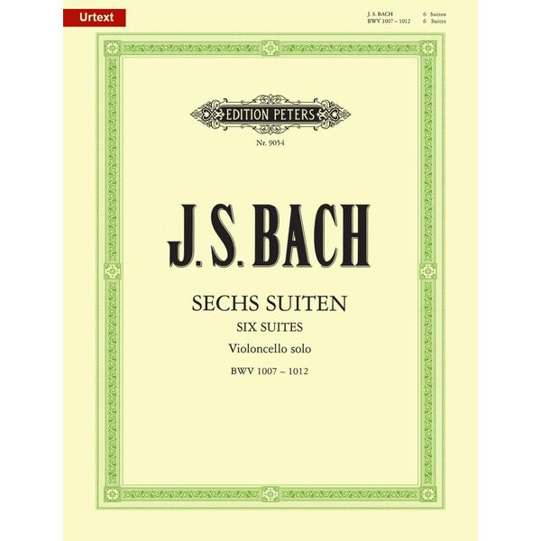 Johann Sebastian Bach, 6 Suiten BWV1007-1012 : für Violoncello Solo in der Peters Edition - Noten/Sheet Music