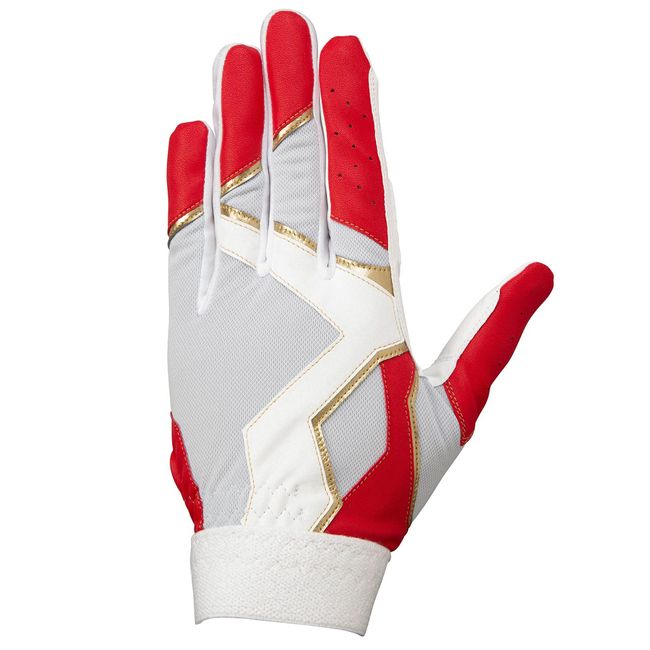 MIZUNO 1ejed27062 Protective Gloves for Left Hand, Red x White x Gold (62), M Size