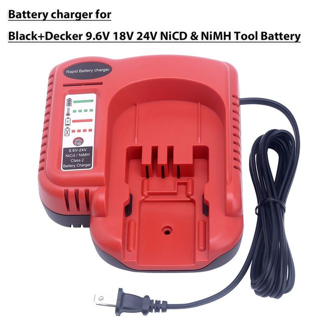Replacement Battery Charger for Black&Decker 24V 18V 14.4V 12V 9.6V NiCD  NiMH Battery Fast